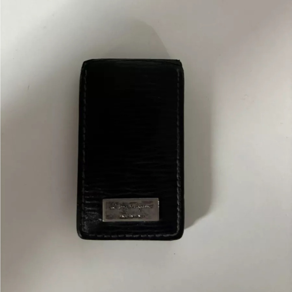 Salvatore Ferragamo Money Bill Clip Leather 40x68mm Black - Picture 3 of 3